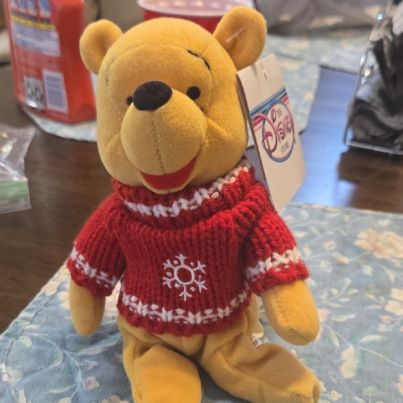 Disney Other - Disney Winnie the Pooh Plush Toy with Red Sweater
